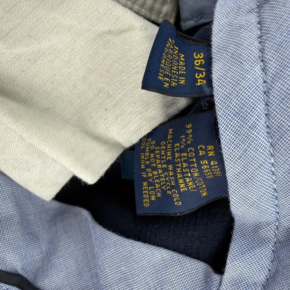 Polo Ralph Lauren Mens Navy Blue Corduroy Pants Classic Fit 36x34 Stretch Cotton